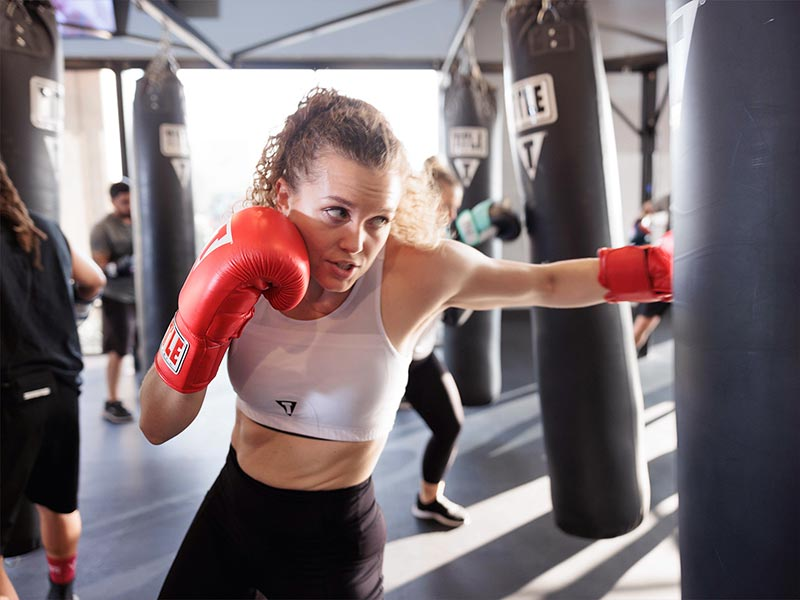 Athlete training at TITLE Boxing Club